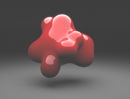3d red shape abstract on dark background 3d renderingの写真素材