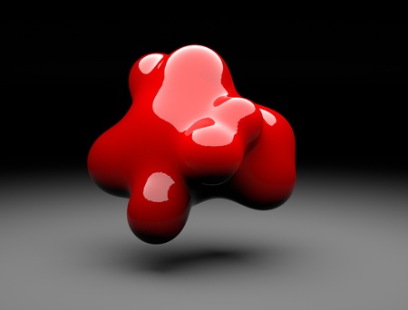 3d red shape abstract on dark background 3d renderingの写真素材