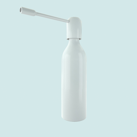 spray packaging mockup. Blank bottle with reflection isolated on background. 3d rendering imageの写真素材