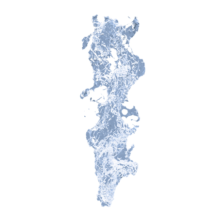 water splash shape on white background. Abstract 3d rendering illustrationの写真素材