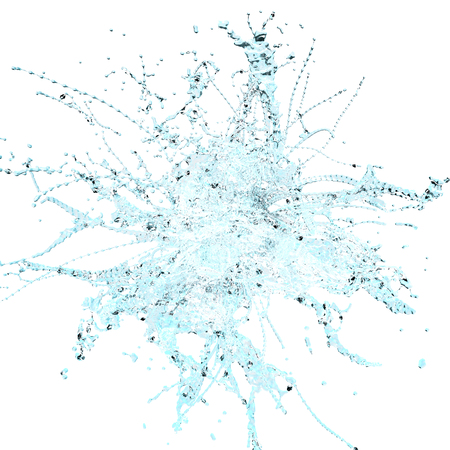 water splash shape on white background. Abstract 3d rendering illustrationの写真素材