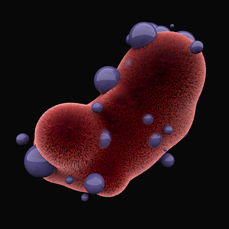 Big abstract shape with spheres. molecule isolated on background. Abstract medical illustration. 3d renderingの写真素材