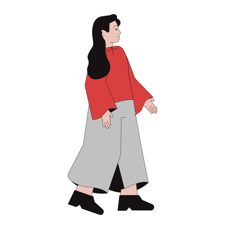 character isolated woman profile. Flat style