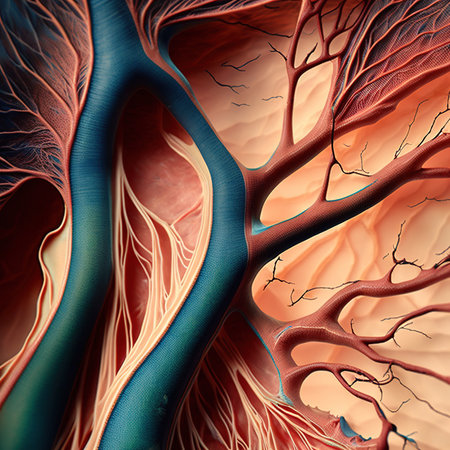 inside human body macro veins tissues. AI, generatedの写真素材