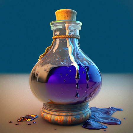 ultra realistic soggy mystical potion close up. AI, generated.の写真素材