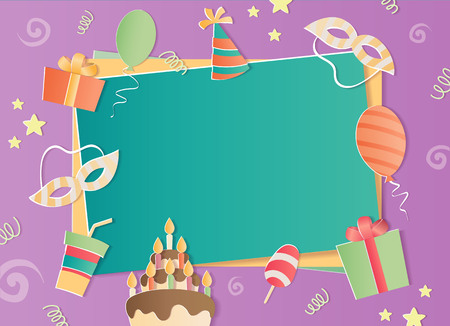 Happy Birthday photo frame. A realistic image that simulates paper. Aspect ratio photography 3:2.のイラスト素材