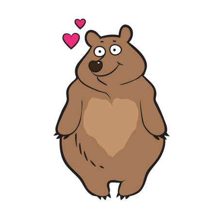 Bear in love vector illustrationのイラスト素材