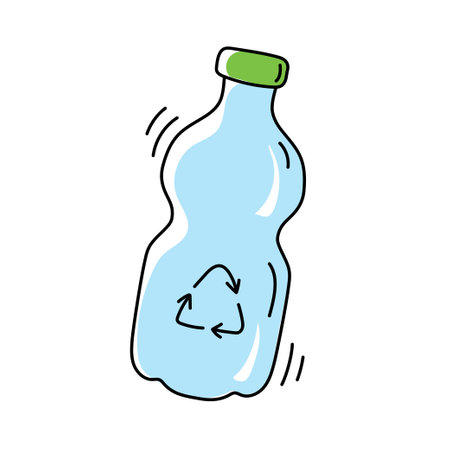 Plastic bottle, vector icon in doodle style.のイラスト素材