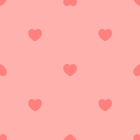 Cute seamless pattern with pink hearts. Vector illustration