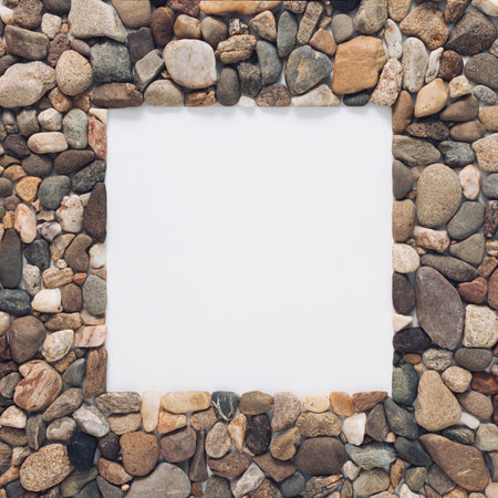 Nature river stone  with copy space, top view
