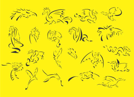 Dragons Vector Collectionのイラスト素材