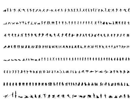 Big collection of people silhouettes, vectorのイラスト素材