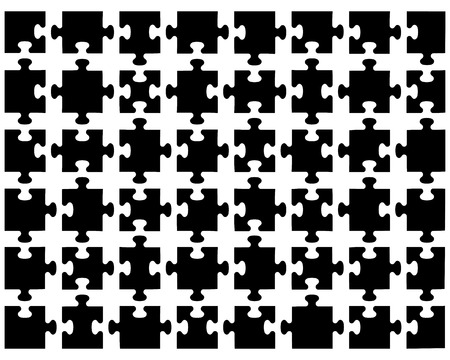 Vector illustration of black puzzle,  separate piecesのイラスト素材