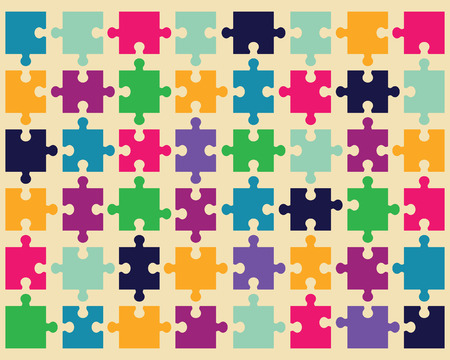 Illustration of colorful shiny puzzle, vectorのイラスト素材