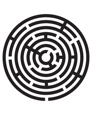 Black maze labyrinth icon isolated on a white backgroundのイラスト素材