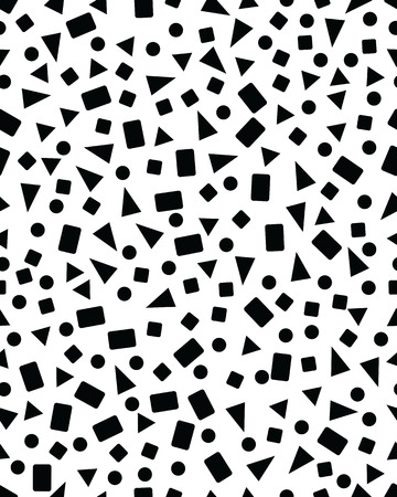Seamless pattern with confetti of triangles, circles and squaresのイラスト素材
