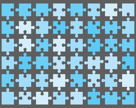 Colorful shiny puzzle on a gray background, separate piecesのイラスト素材