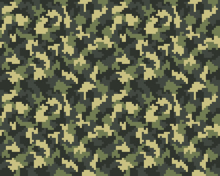 Seamless pattern of digital green camouflageのイラスト素材