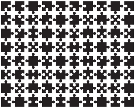 Separate pieces of black puzzle, pattern illustration