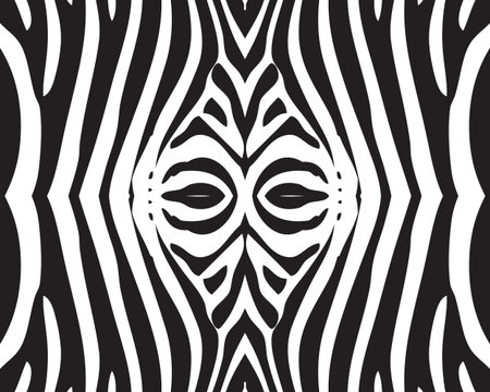 Seamless zebra pattern in black and white on a white backgroundのイラスト素材