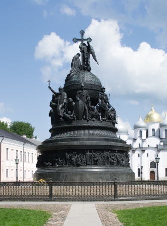 Monument of Millennium in Great Novgorod, Russiaの写真素材