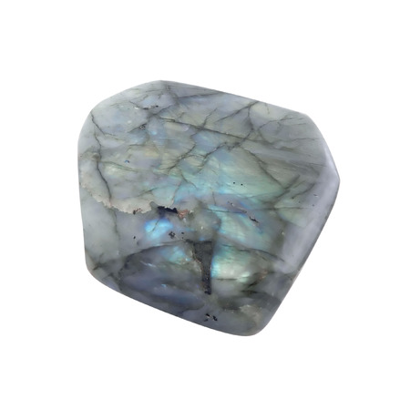Big smooth, processed, polished, gemstone  crystal  on white background の写真素材