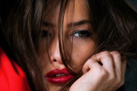 portrait of young beautiful girl, soft focusの写真素材