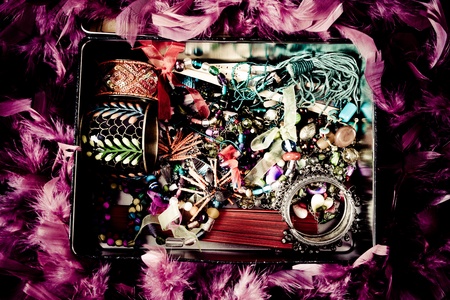  box with bijou, studio shotの写真素材