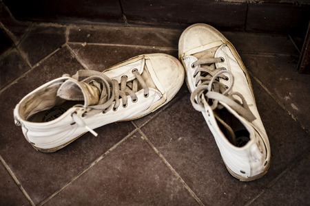 very old sport shoes, retroの写真素材