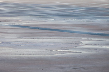 frozen water on the lake cold winter day
