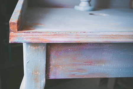 part of  wooden desk painted with chalky paint diy ideas の写真素材
