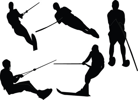 water skiing collectionのイラスト素材