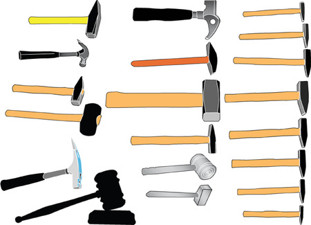 hammers in color collection - vectorのイラスト素材