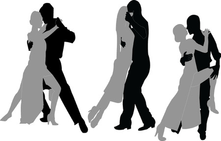   tango couple silhouette collectionのイラスト素材