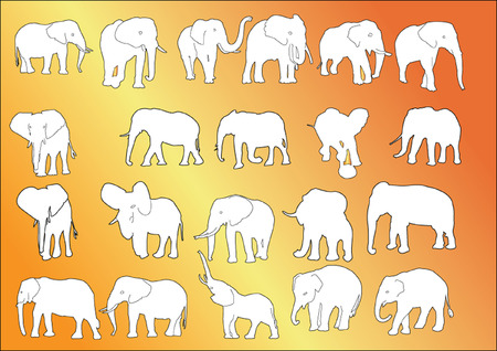 elephants collection のイラスト素材