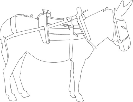 donkey silhouette のイラスト素材