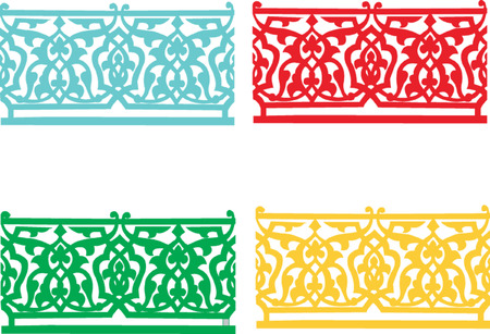 four colored ornament decoration のイラスト素材