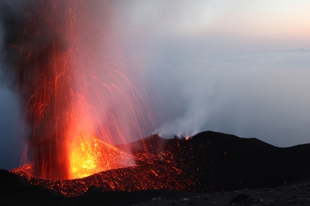 Erupting volcano Stromboli Part 2の写真素材