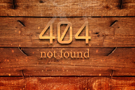 not found - 404 on an old wooden background with texture