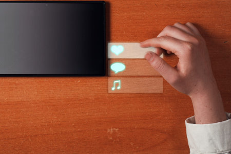 social networking in the touch keys on the table