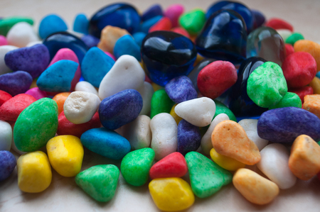 Colored stones for Spa, a large number of shapes and colorsの写真素材