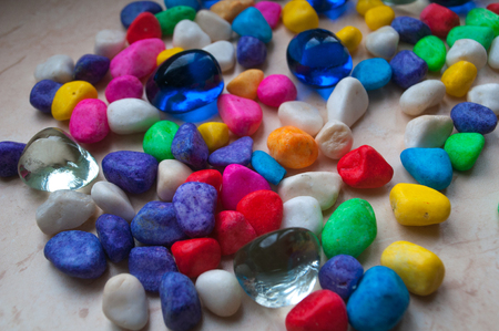 Colored stones for Spa, a large number of shapes and colorsの写真素材