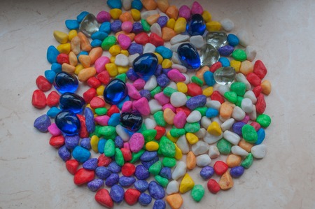 Colored stones for Spa, a large number of shapes and colorsの写真素材