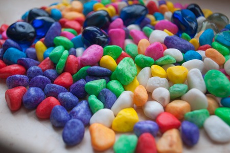 Colored stones for Spa, a large number of shapes and colorsの写真素材