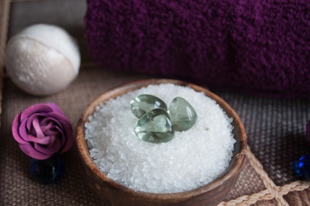 Set for Spa treatments and wax candlesの写真素材