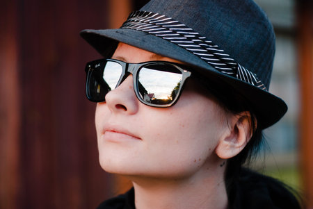 portrait of a beautiful, confident girl is in fashion style