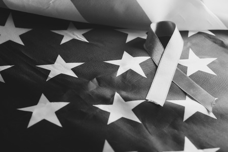 American flag, red ribbon, AIDS, symbols, starsの写真素材