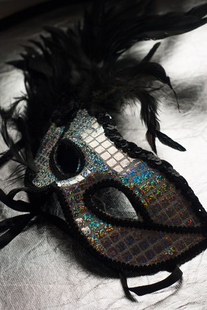 Black carnival mask with feathers,の写真素材