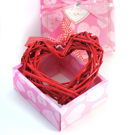 Wicker heart from the vine,の写真素材