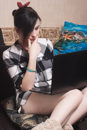 A female blogger.の写真素材